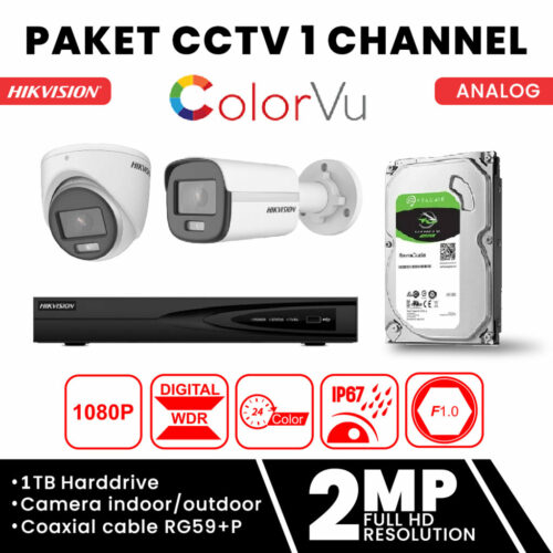 Paket CCTV Analog HIKVISION Colorvu 1 Kamera