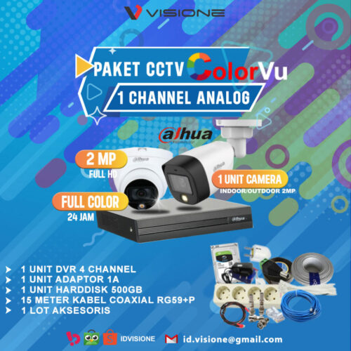 Paket CCTV Analog DAHUA Full Color 1Kamera
