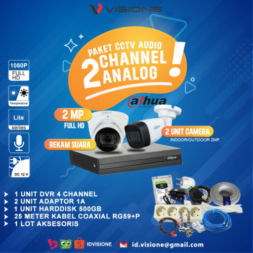 Paket CCTV Analog DAHUA Audio 2 Kamera