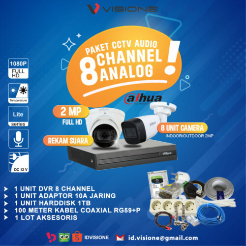 Paket CCTV Analog DAHUA Audio 8 Kamera