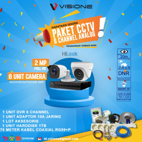 Paket CCTV Analog HILOOK 6 Kamera